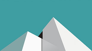 white concrete building, minimalism, white, blue, pyramid