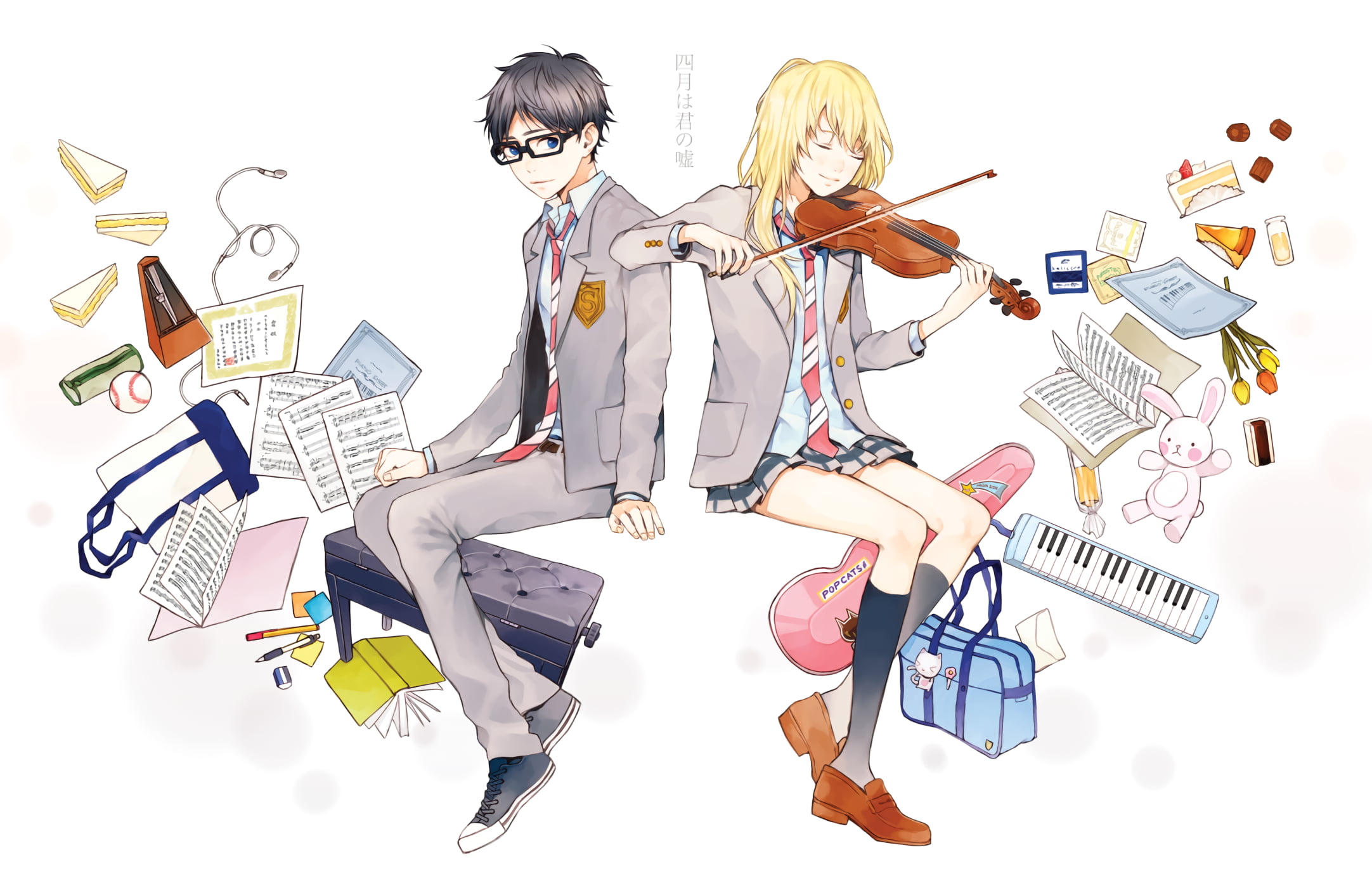 Shigatsu Wa Kimi No Uso Arima Kousei Miyazono Kaori Matte Finish