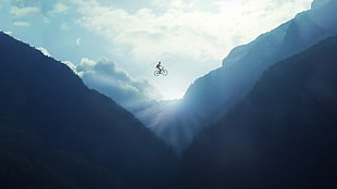 mountain bike, photography, landscape, mountains, digital art HD wallpaper