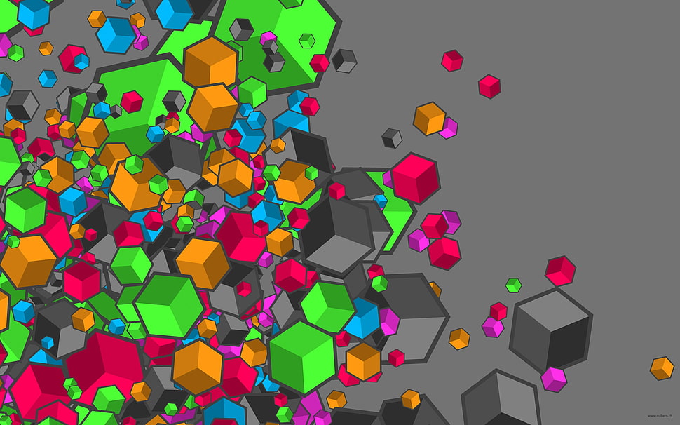 multicolored box digital wallpaper, cube, digital art HD wallpaper
