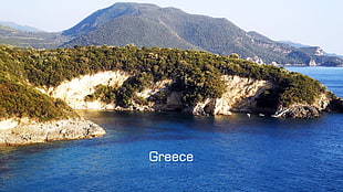 islet, Greece, sea, landscape, blue HD wallpaper