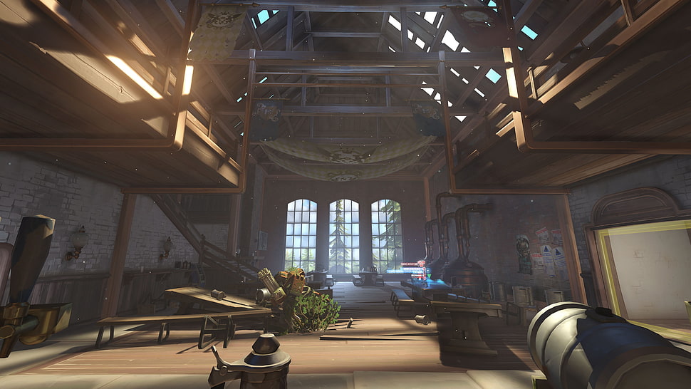 brown wooden roofing, EICHENWALDE, Overwatch, EICHENWALDE(Overwatch) HD wallpaper