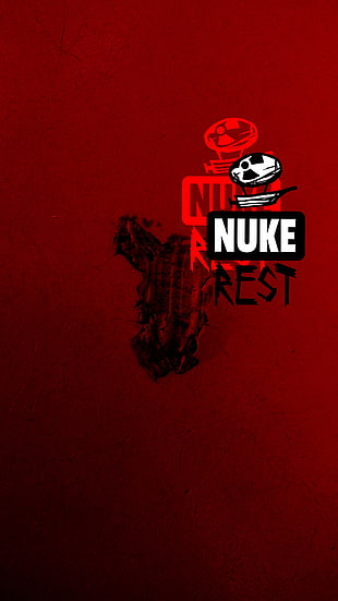 Nuke Nuke Rest logo, texture, wall, floating, glasses HD wallpaper