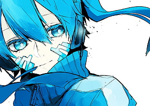 blue haired character illustration, manga, Kagerou Project, Enomoto Takane