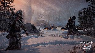 Horizon video game screenshot, Horizon: Zero Dawn, Horizon: Zero Dawn Frozen Wilds, guerrilla games HD wallpaper