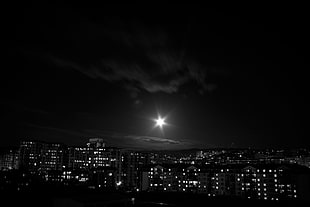 moon by cityscape, Moon, prishtina HD wallpaper
