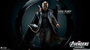 Marvel Avengers Nick Fury poster, The Avengers, Nick Fury, Samuel L. Jackson, S.H.I.E.L.D.