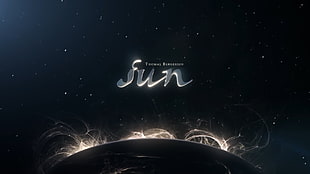 Sun logo, typography, abstract HD wallpaper