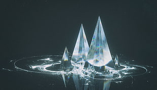 abstract, crystal , reflection, 3D