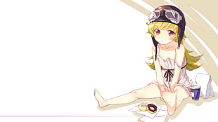yellow-haired female anime character wallpaper