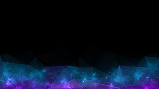 purple and blue geometric nebula wallpaper, space, stars, low poly HD wallpaper