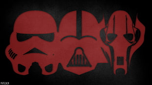red and black heart print textile, Star Wars, Darth Vader, stormtrooper, grievous HD wallpaper