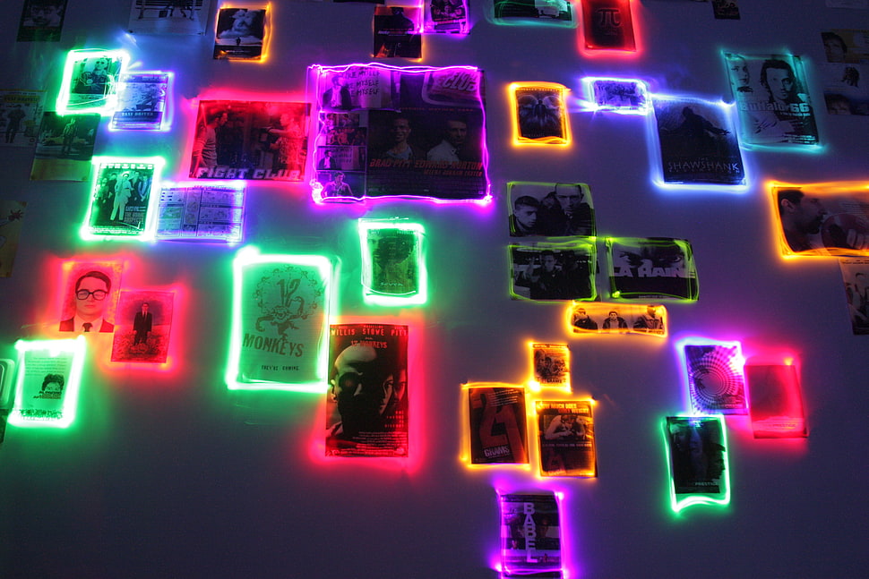 assorted-color neon frame lights, lights, artificial lights, colorful HD wallpaper