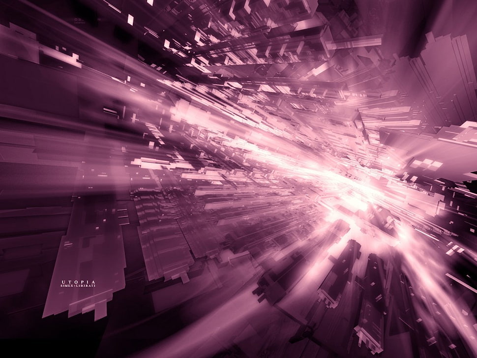 Utopia logo, abstract, digital art HD wallpaper
