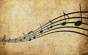 musical note illustration, music HD wallpaper