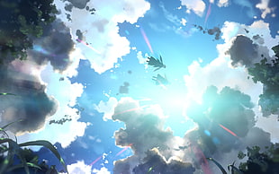 cloudy and blue sky, Sword Art Online, sky, clouds, sunlight HD wallpaper