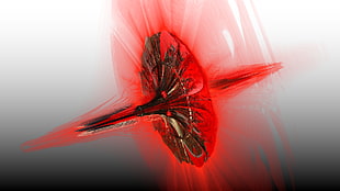 red and black metal graphic artwork, abstract, red