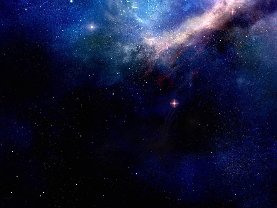 blue clouds, space HD wallpaper