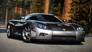 black and silver Ferrari, car, Koenigsegg, Need for Speed, Need for Speed: Hot Pursuit HD wallpaper