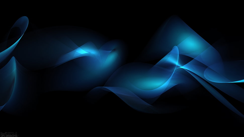 blue and black illustration HD wallpaper