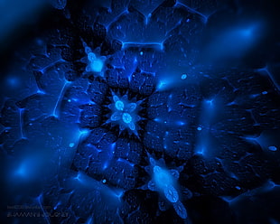 blue bacteria digital wallpaper