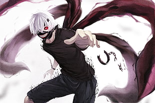 man in black shirt anime character HD wallpaper