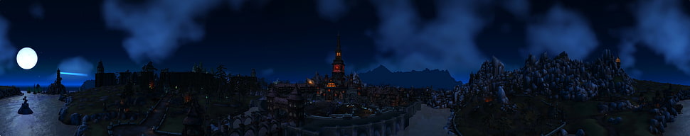 black tower game application, Gilneas,  World of Warcraft, panoramas HD wallpaper