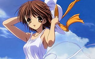 brown haired female anime character