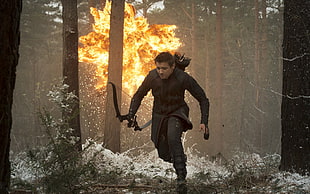 Jeremy Renner as Hawkeye from Avengers movie scene