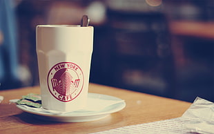 white New York cafe ceramic mug