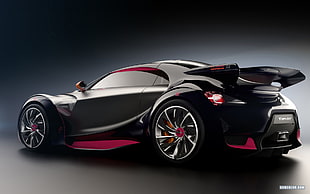 black and pink coupe advertisement, Citroen Survolt, car, race cars, electric car HD wallpaper