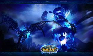black flat screen computer monitor, World of Warcraft: Wrath of the Lich King, dragon, blue, video games