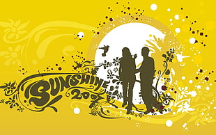 yellow and black Sunshine 2007 illustration HD wallpaper