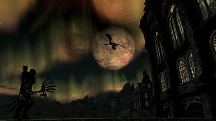 The Elder Scrolls V: Skyrim, video games, dragon, dark