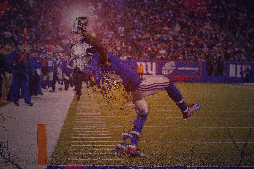 New York Giants wallpaper, NFL, American football, balls, Odell Beckham Jr HD wallpaper
