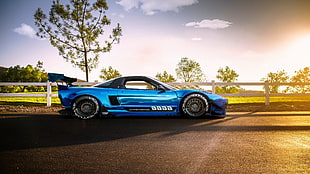 blue coupe, car, tuning, Honda NSX HD wallpaper