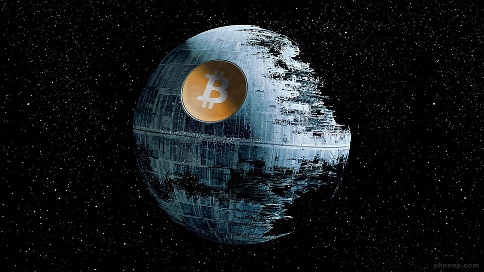 Bitcoin planet, Bitcoin, currency, money, Star Wars HD wallpaper