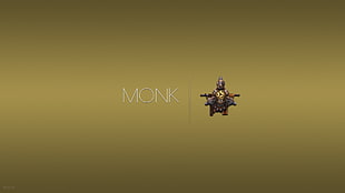 Monk text, Diablo III, classes, video game characters, crest HD wallpaper