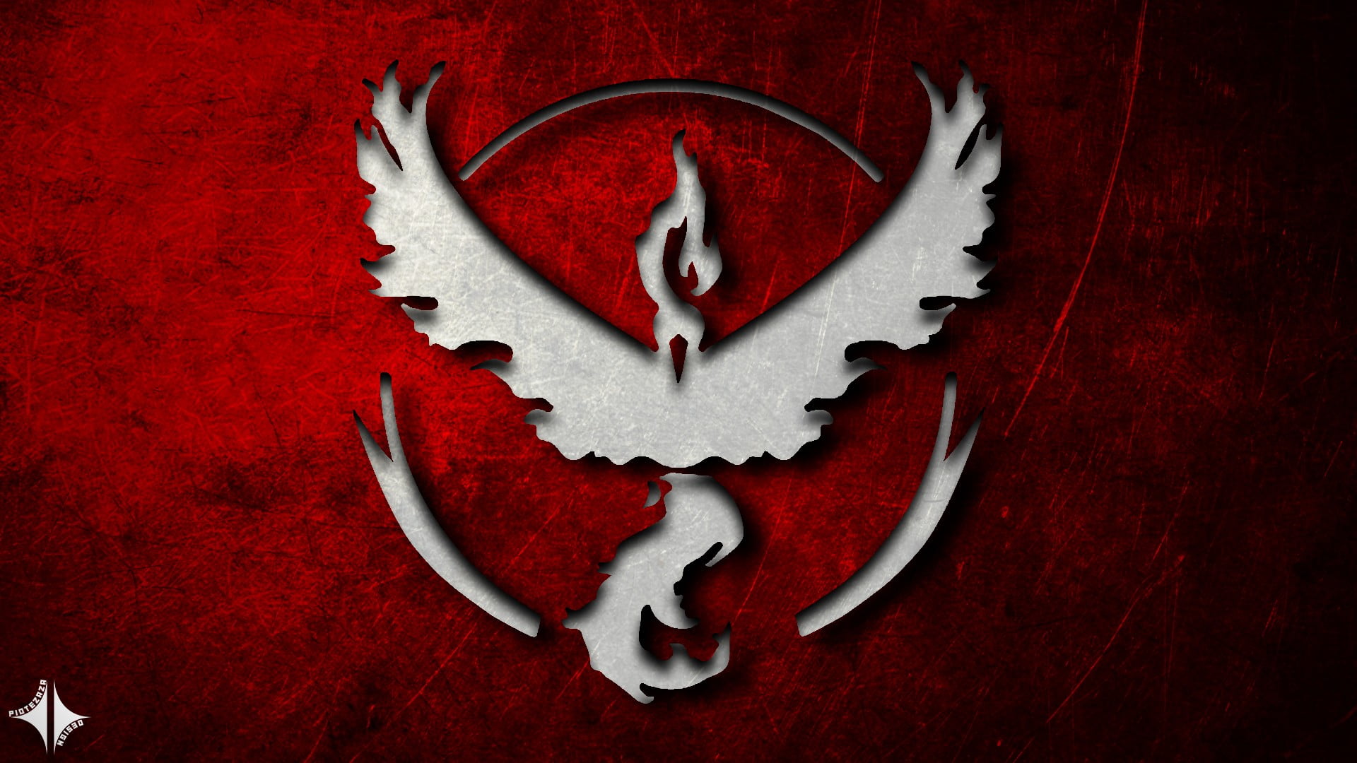white and red bird logo, Pokemon Go, Team Valor , Pokémon, red