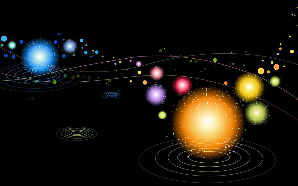 solar system illustration HD wallpaper