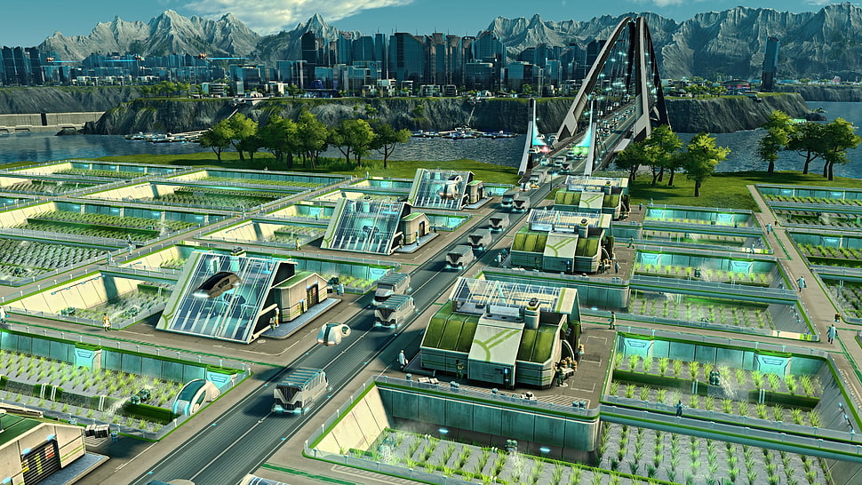 power plant illustration portrait HD wallpaper