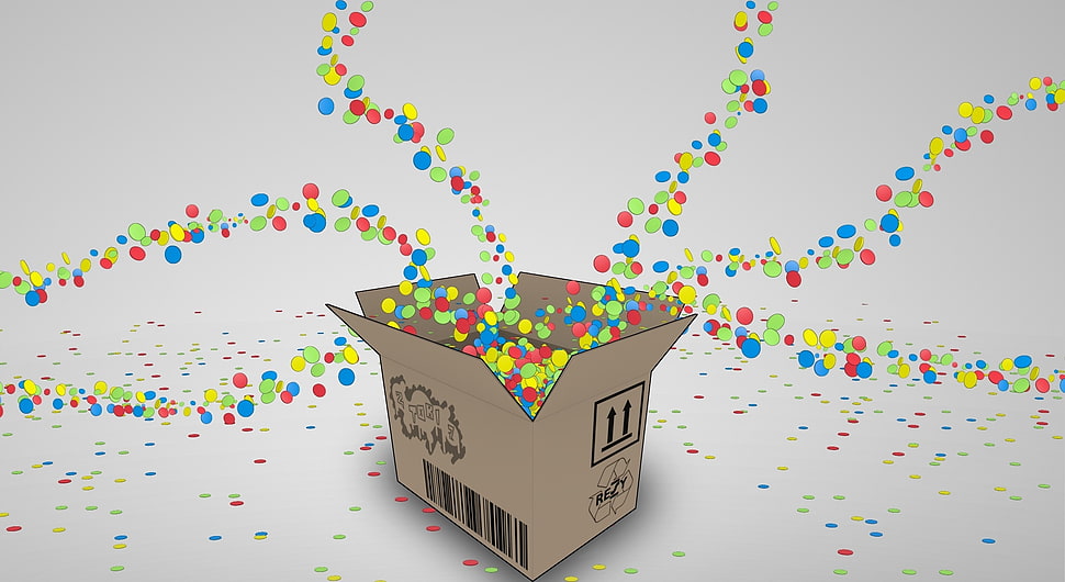 brown cardboard box illustration HD wallpaper