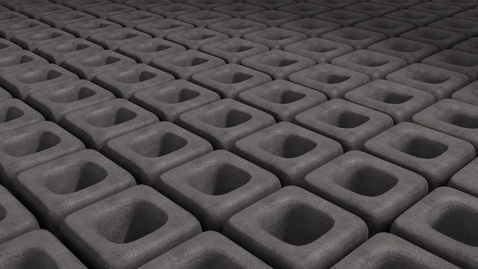 gray cube lot HD wallpaper