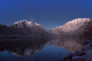 mountain near in body of water, convict lake