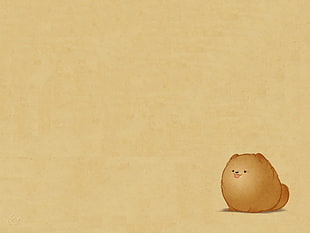 brown puppy illustration, minimalism