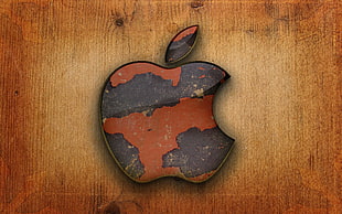 brown and gray Apple logo illustration