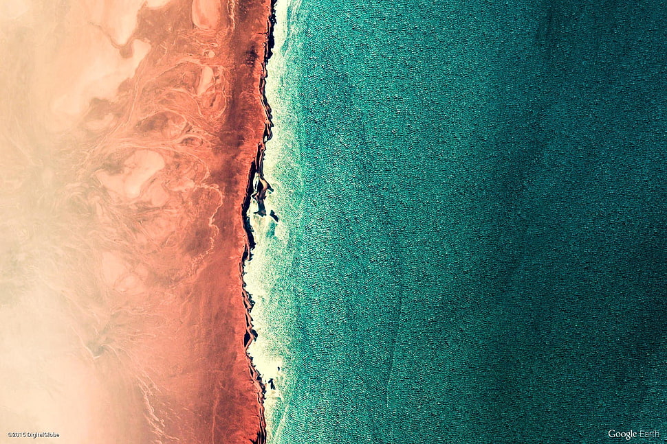 ocean, Earth, nature, landscape, aerial view HD wallpaper