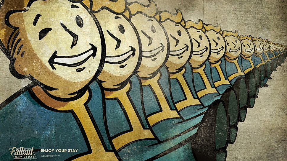 FallOut logo, Fallout, Fallout: New Vegas, Vault Boy HD wallpaper