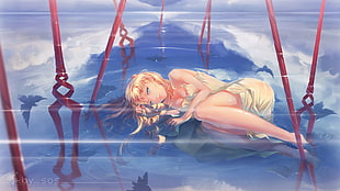 orange female hair character illustration, Asuka Langley Shikinami, Asuka Langley Soryu, Neon Genesis Evangelion, reflection HD wallpaper