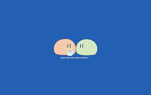 three orange and green cartoon characters clip art, Clannad, dango